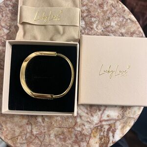 Crystal U-lock gold bracelet
